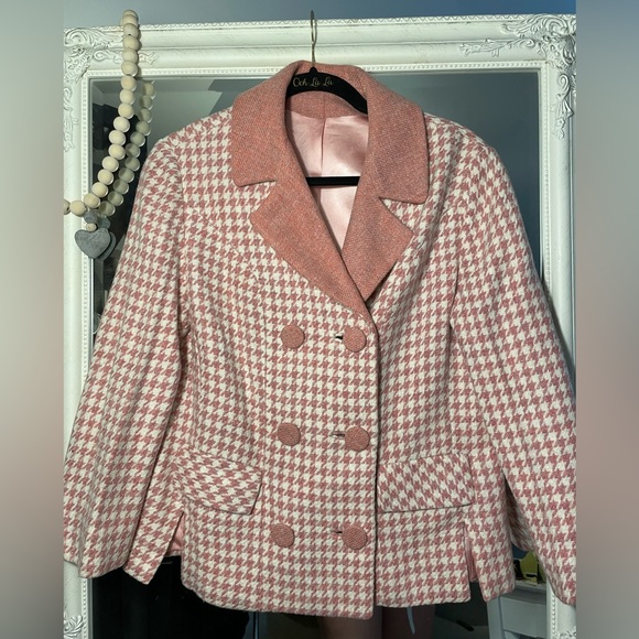 Pink and White Checkered Blazer - Picture 3 of 5